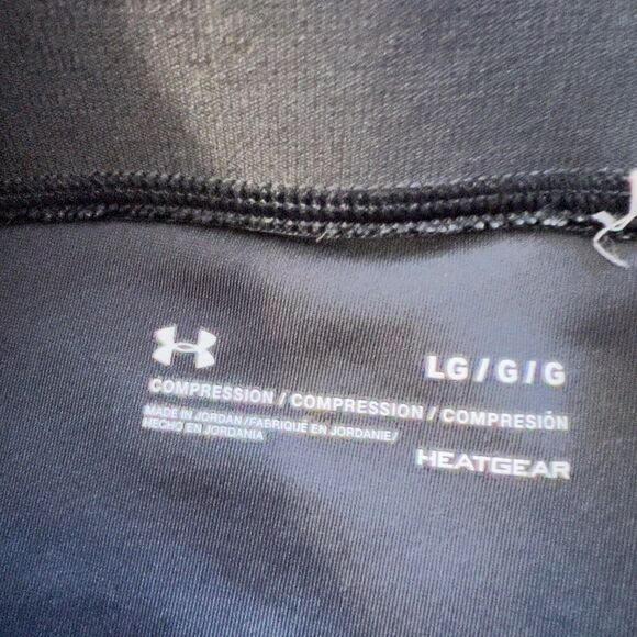 Under Armour Legging L Black Gray UA HeatGear Jacquard Ankle Crop Compression - Picture 3 of 10